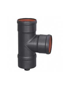 TE PELLET 80 X 90º MHH CON TAPON PURGA