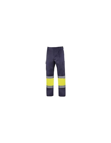 PANTALON BICOLOR CON CINTAS GRIS/AMARILLO TALLA XL SERIE 157