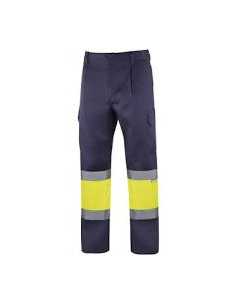 PANTALON BICOLOR CON CINTAS GRIS/AMARILLO TALLA M SERIE 157