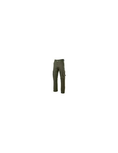 PANTALON MULTIBOLSILLO STRETCH ELASTICO VERDE CAZA TALLA 50