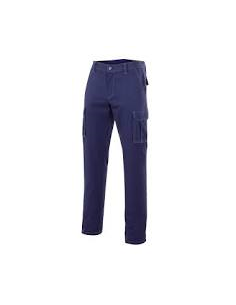 PANTALON MULTIBOLSILLO STRETCH ELASTICO AZUL MARINO TALLA 42