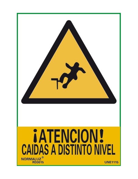 SEÑAL PELIGRO CAIDAS A DISTINTO NIVEL 20,4 X 29,30 