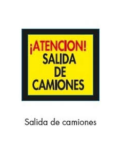 SEÑAL BOLSA PLASTICO SALIDA DE CAMIONES