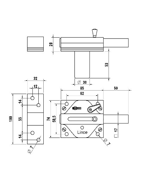 CERROJO LINCE 7930 REFORZADO CROMADO MULTIPUNTO 