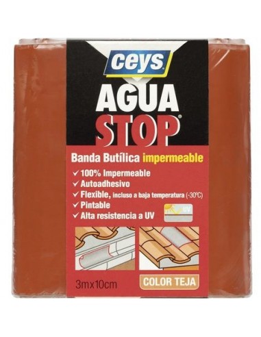 AGUASTOP BANDA IMP. BUTILO ROJO TEJA 3 m X 10...