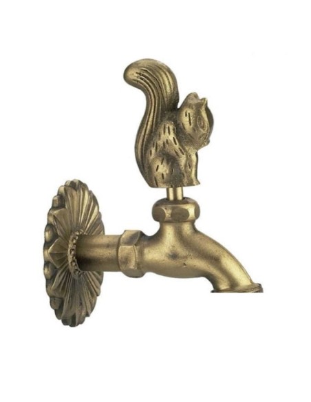 GRIFO DE JARDÍN LATÓN ORO VIEJO "ARDILLA"